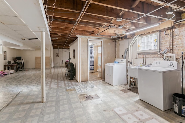 6141 W 35th St, Cicero, IL 60804 - basement featuring independent washer and dryer and a sink