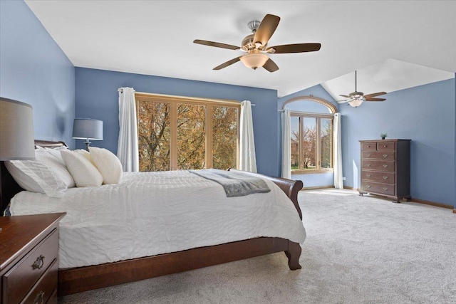 931 Sanctuary Ln, Naperville, IL 60540 - carpeted bedroom featuring lofted ceiling, ceiling fan, and baseboards