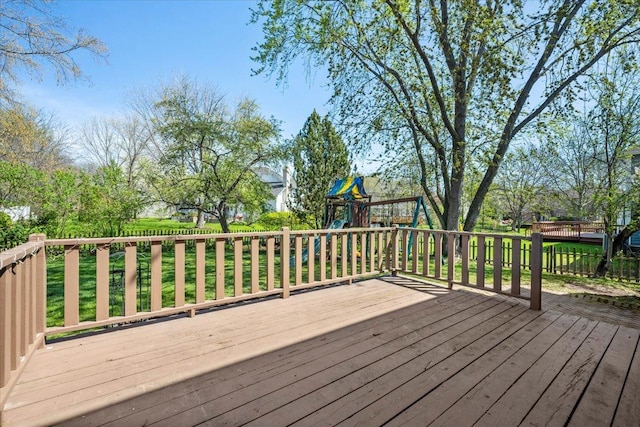 931 Sanctuary Ln, Naperville, IL 60540 - wooden terrace featuring a playground