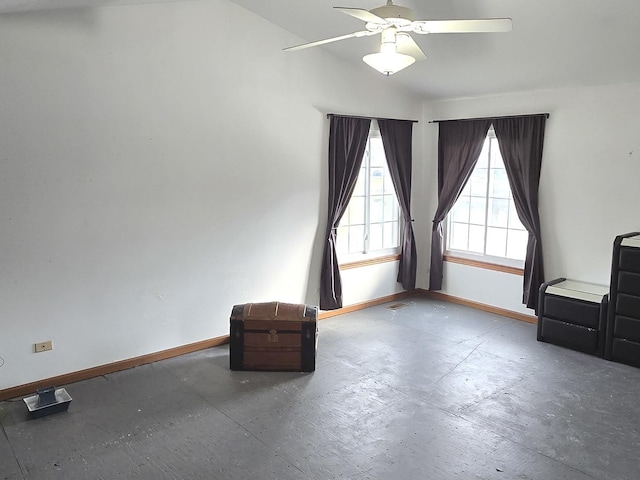 210 Braxton Ct, Grayslake, IL 60030 - unfurnished room featuring lofted ceiling, a ceiling fan, and baseboards
