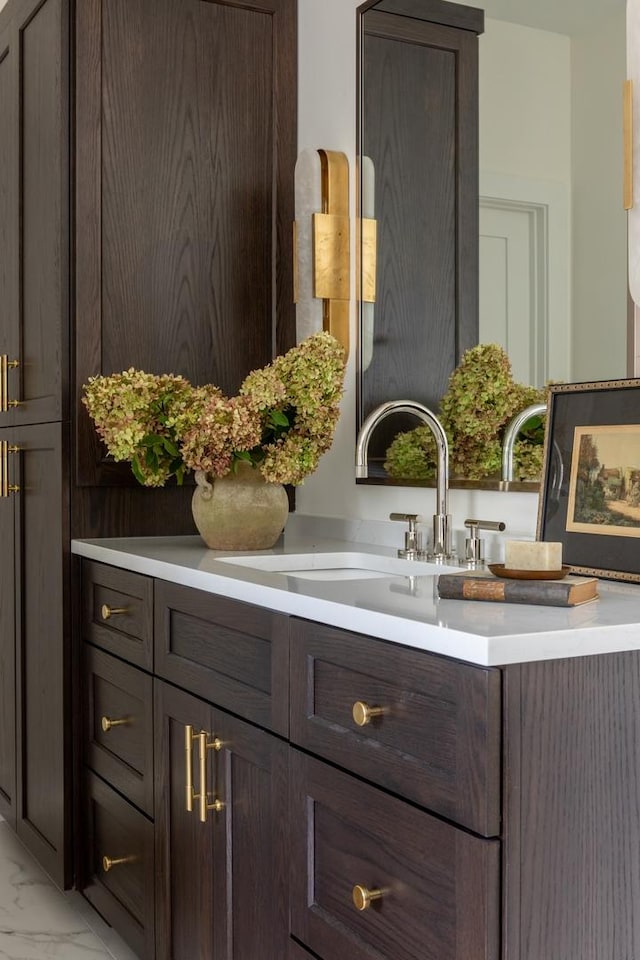 905 N Webster St, Naperville, IL 60563 - bathroom with marble finish floor and vanity