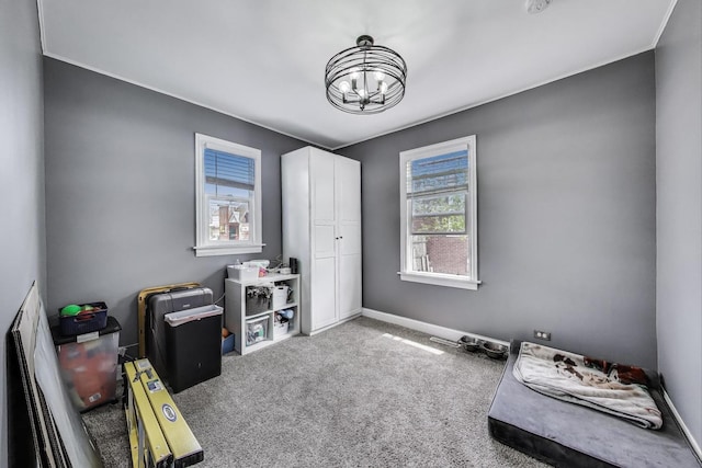 1325 Lincoln St, North Chicago, IL 60064 - carpeted office with a chandelier and baseboards