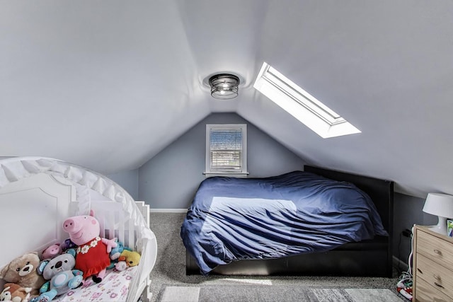 1325 Lincoln St, North Chicago, IL 60064 - bedroom with a skylight, carpet floors, and lofted ceiling