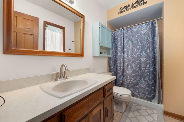 41W838 High Point Ln, Elburn, IL 60119 - bathroom with toilet, vanity, and curtained shower