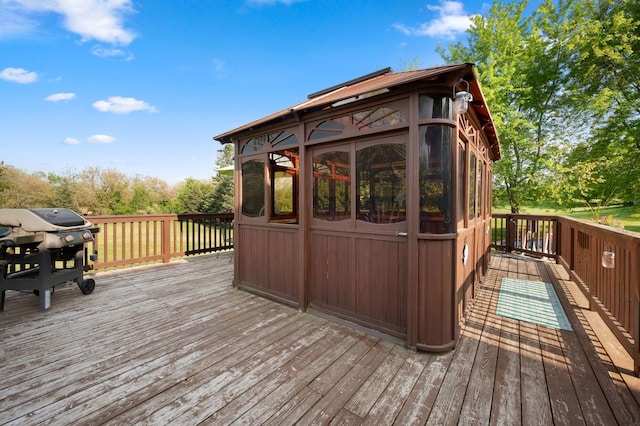 41W838 High Point Ln, Elburn, IL 60119 - deck with a sunroom and a grill