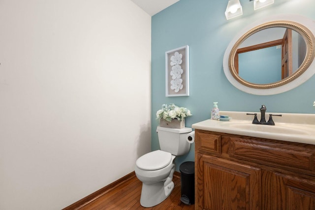 41W838 High Point Ln, Elburn, IL 60119 - half bath with wood finished floors, toilet, vanity, and baseboards