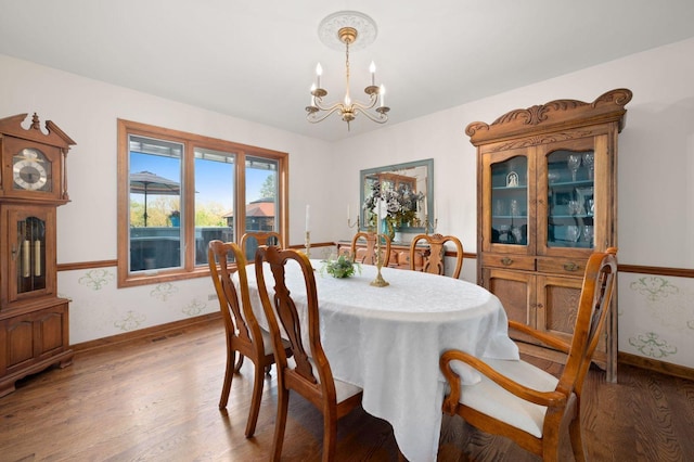 41W838 High Point Ln, Elburn, IL 60119 - dining area with a chandelier, light wood-style flooring, and baseboards