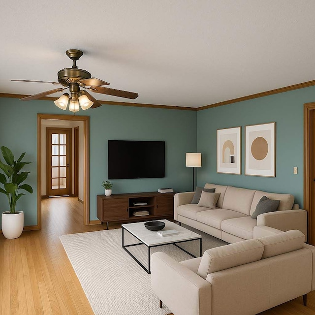 5837 N Navarre Ave, Chicago, IL 60631 - empty room featuring ceiling fan, a textured ceiling, light wood-type flooring, crown molding, and baseboards