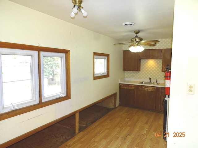 5837 N Navarre Ave, Chicago, IL 60631 - kitchen featuring a sink, plenty of natural light, light wood-style flooring, and light countertops