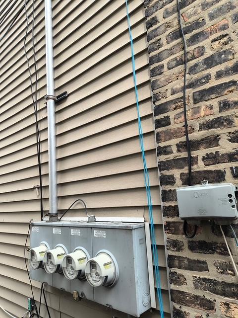 exterior details with electric meter