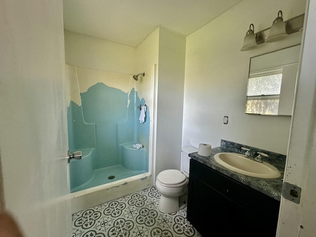 748 Marcy St, Ottawa, IL 61350 - full bathroom with vanity, a shower stall, and toilet