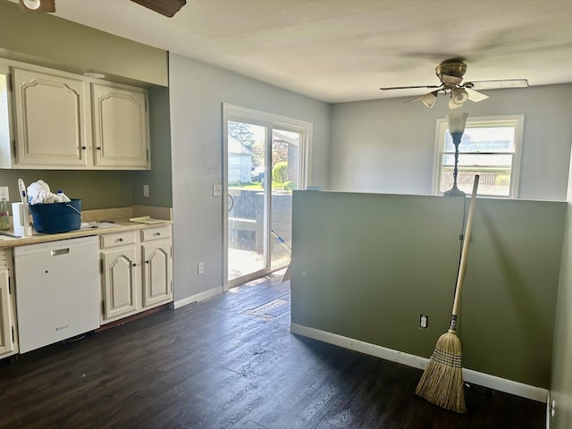 748 Marcy St, Ottawa, IL 61350 - interior space with a wealth of natural light, a ceiling fan, white dishwasher, and light countertops