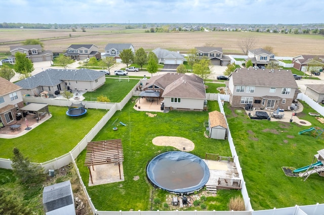 aerial view featuring a residential view