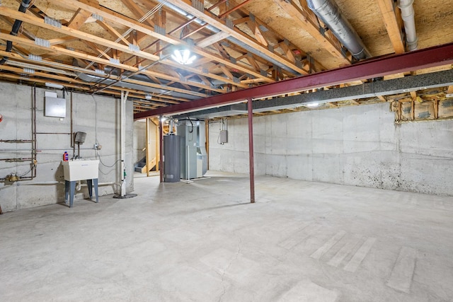 4232 Caribou Ct, Joliet, IL 60431 - unfinished below grade area with water heater and heating unit