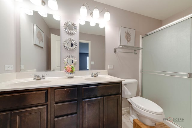 267 Maryland Ln, Pingree Grove, IL 60140 - bathroom with double vanity, tile patterned floors, toilet, and a sink
