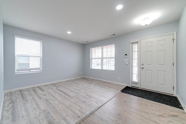 267 Maryland Ln, Pingree Grove, IL 60140 - entryway featuring baseboards, wood finished floors, and recessed lighting