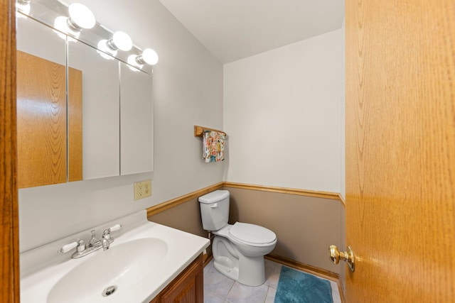 2398 S Williamsburg Dr, Plainfield, IL 60586 - half bathroom with vanity and tile patterned floors