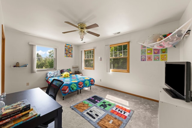 2398 S Williamsburg Dr, Plainfield, IL 60586 - bedroom featuring carpet floors and a ceiling fan