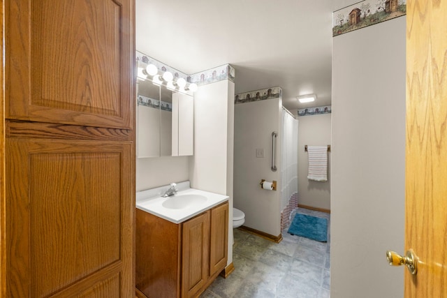 2398 S Williamsburg Dr, Plainfield, IL 60586 - full bathroom with vanity and a shower with shower curtain