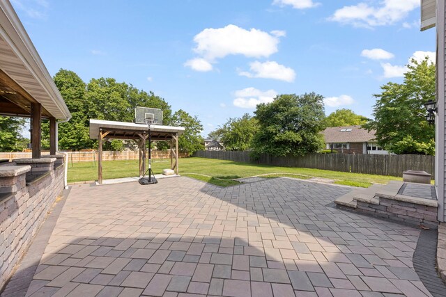 2398 S Williamsburg Dr, Plainfield, IL 60586 - fenced backyard with a patio area and a gazebo