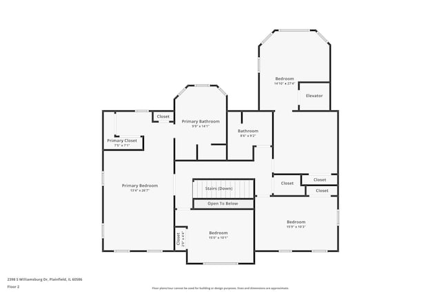 2398 S Williamsburg Dr, Plainfield, IL 60586 - view of property floor plan