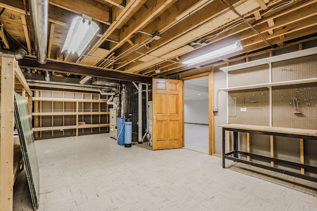 unfinished basement featuring tile patterned floors