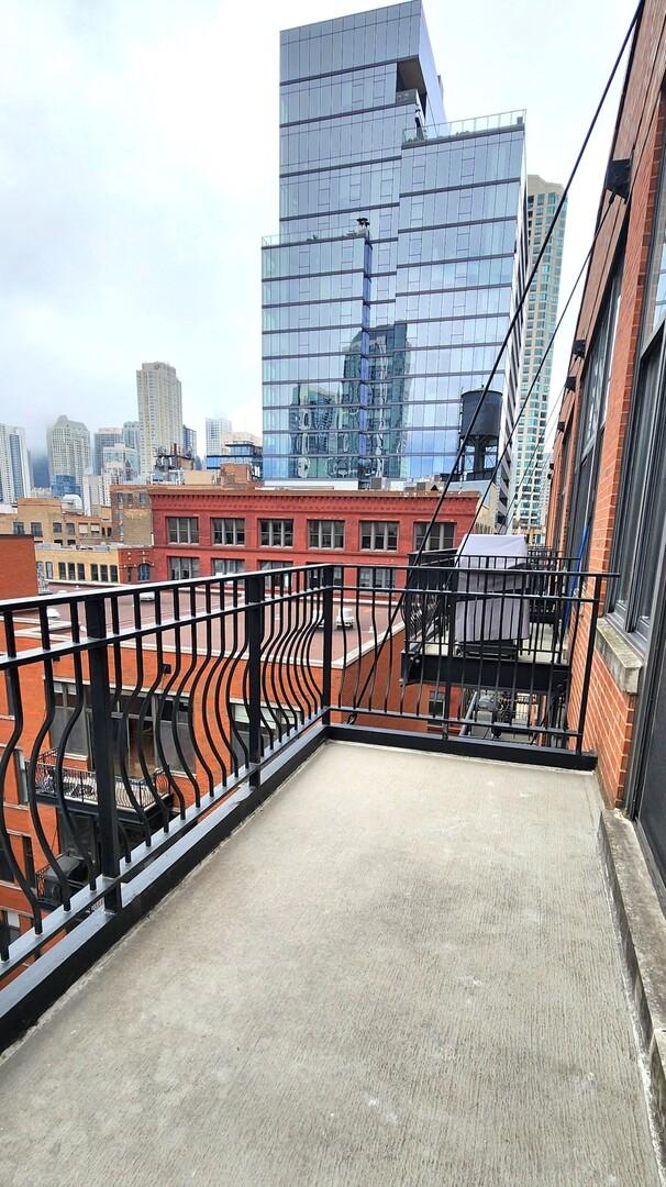 balcony with a view of city