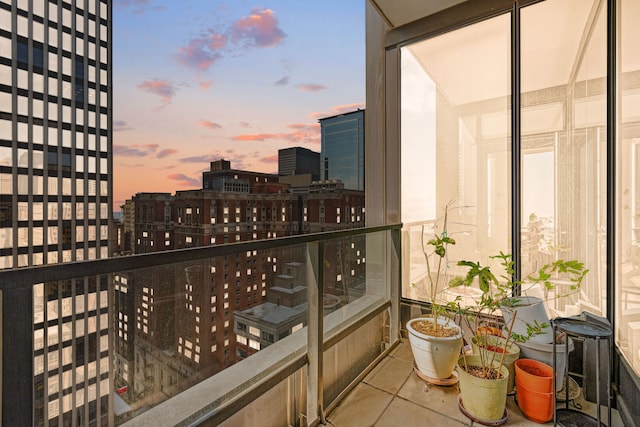 balcony with a view of city