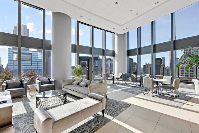 common area with a city view