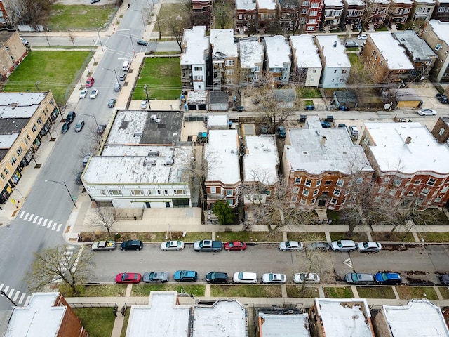 drone / aerial view with a residential view