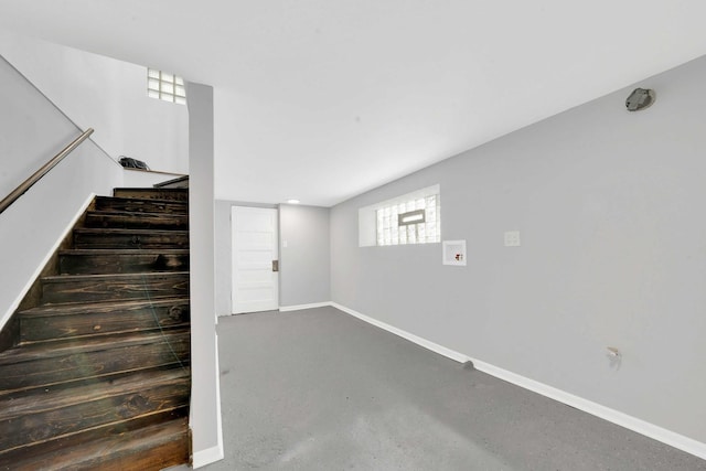 stairs with baseboards
