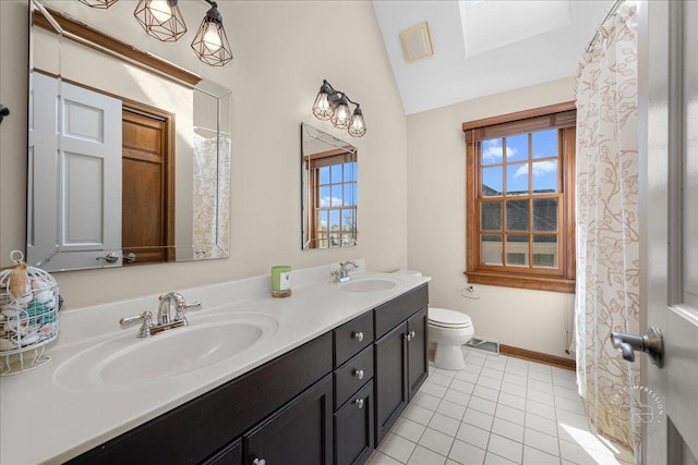 1651 Eagle Brook Dr, Geneva, IL 60134 - full bathroom with visible vents, a sink, and a healthy amount of sunlight