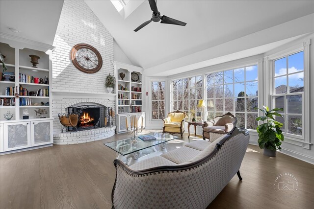 1651 Eagle Brook Dr, Geneva, IL 60134 - living room with a wealth of natural light, wood finished floors, and a fireplace