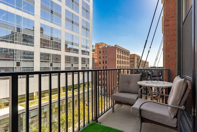 balcony with a view of city