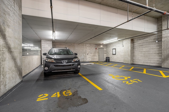 view of parking garage