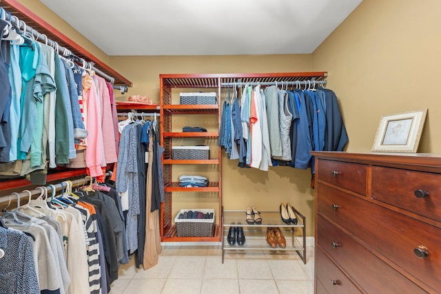 walk in closet featuring tile patterned floors