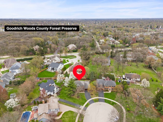 drone / aerial view with a residential view