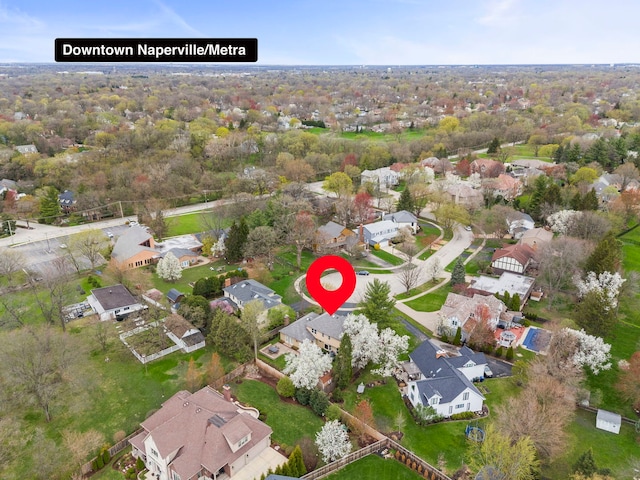 drone / aerial view with a residential view