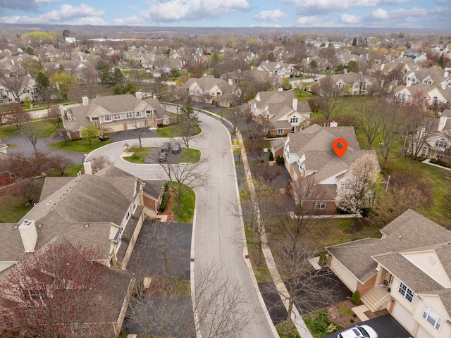 aerial view with a residential view