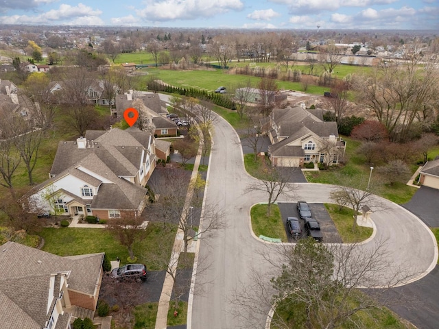 aerial view with a residential view