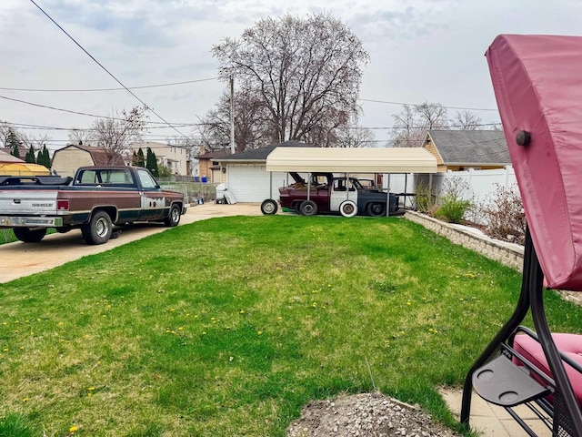 8129 45th Pl, Lyons, IL 60534 - view of yard featuring fence and a detached garage