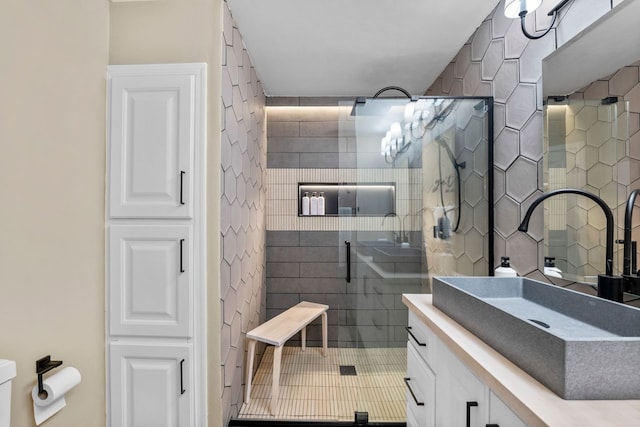 113 Welwyn St Unit 0, Lake Bluff, IL 60044 - full bathroom featuring a shower stall and vanity