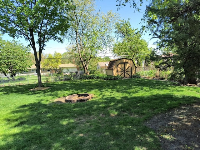 2N305 Mildred Ave, Glen Ellyn, IL 60137 - view of yard featuring a shed, an outdoor structure, and an outdoor fire pit