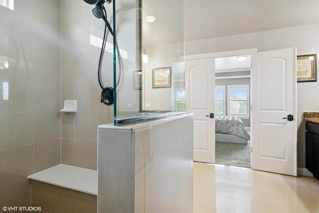 32 E Peter Ln, Hawthorn Woods, IL 60047 - full bathroom with vanity, a walk in shower, ensuite bathroom, and tile patterned flooring