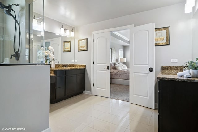 32 E Peter Ln, Hawthorn Woods, IL 60047 - ensuite bathroom with vanity, tile patterned floors, and walk in shower