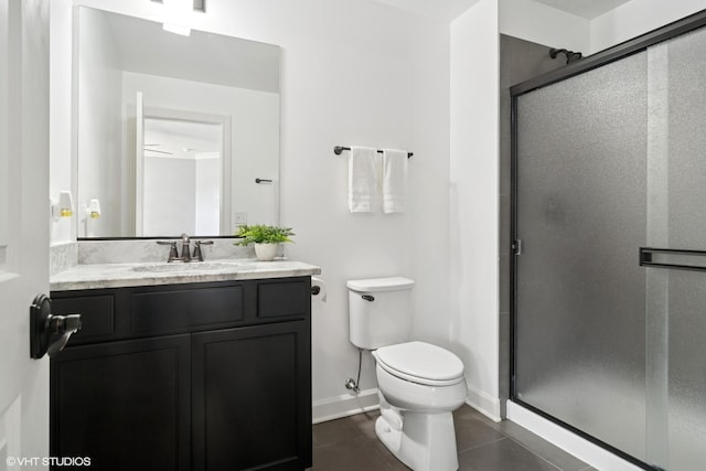 32 E Peter Ln, Hawthorn Woods, IL 60047 - full bathroom featuring tile patterned flooring, a stall shower, and vanity