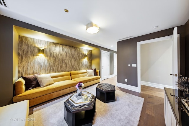 435 N Michigan Ave Unit 401, Chicago, IL 60611 - living area featuring recessed lighting, wood finished floors, visible vents, and baseboards