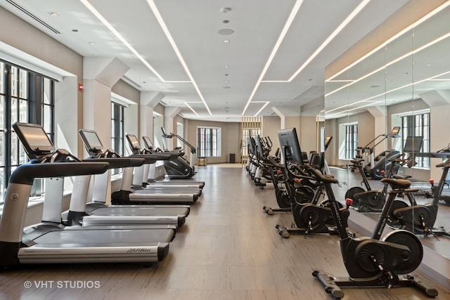 435 N Michigan Ave Unit 401, Chicago, IL 60611 - workout area with wood finished floors and visible vents