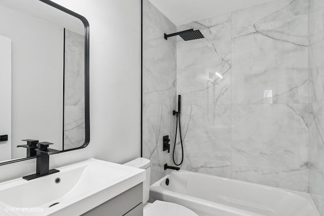 23726 N Overhill Dr, Lake Zurich, IL 60047 - full bathroom with toilet, vanity, and bathtub / shower combination