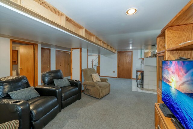view of carpeted living room